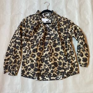 Current/Elliot animal print blouse. Ruffle V Neck size small.